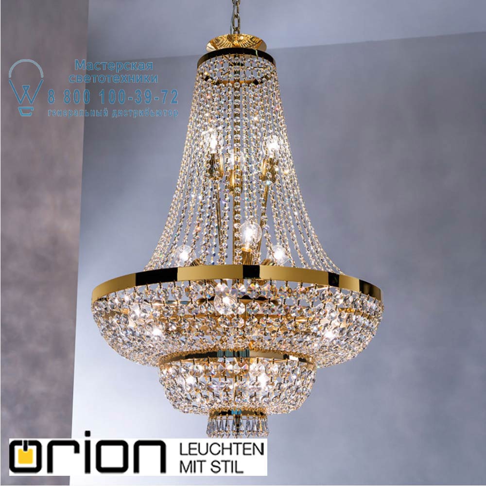 orion leuchten LU 2388/15/70 gold Sheraton chandelier, 70cm, 24K gold plated светильник