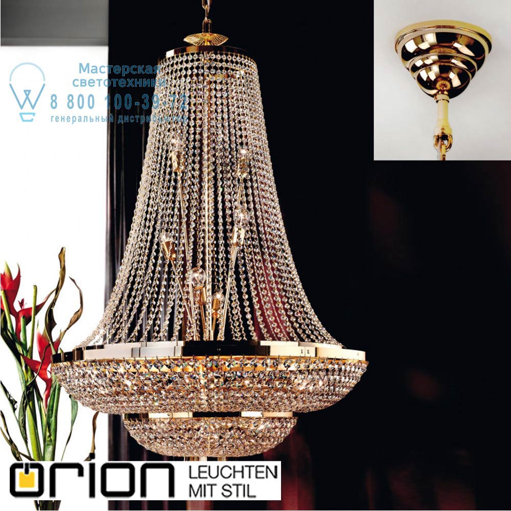 orion leuchten LU 2388/24/120 gold Sheraton chandelier, 120cm, 24K gold plated люстра