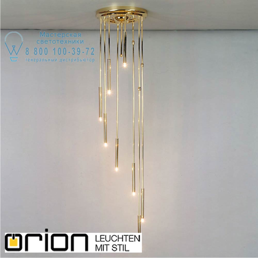 orion leuchten DLU 2335/8/30 gold Spiral chandelier, 8 lamps, 24K gold plated потолочная люстра