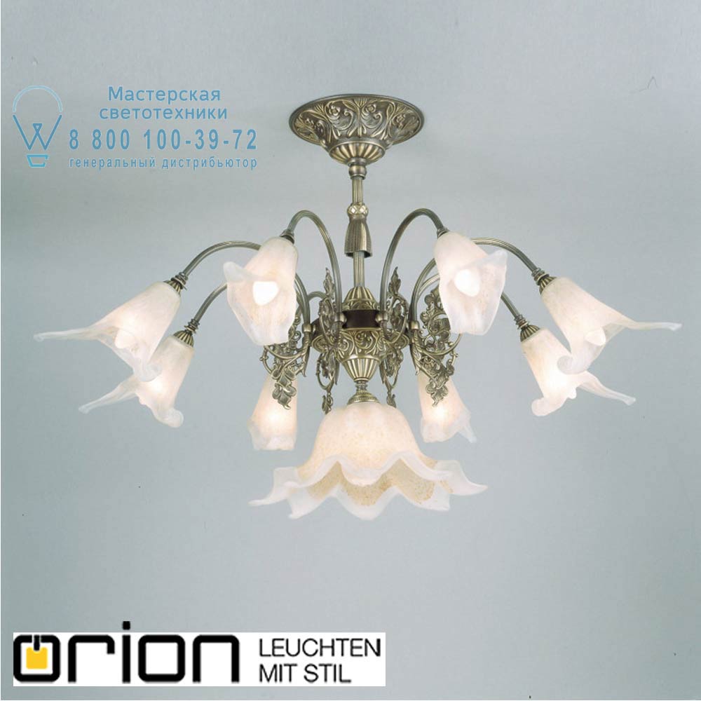 orion leuchten DLU 1617/8+1 Altpatina/440, 441 Tosca ceiling light, 9 lamps, antique brass finish потолочная люстра