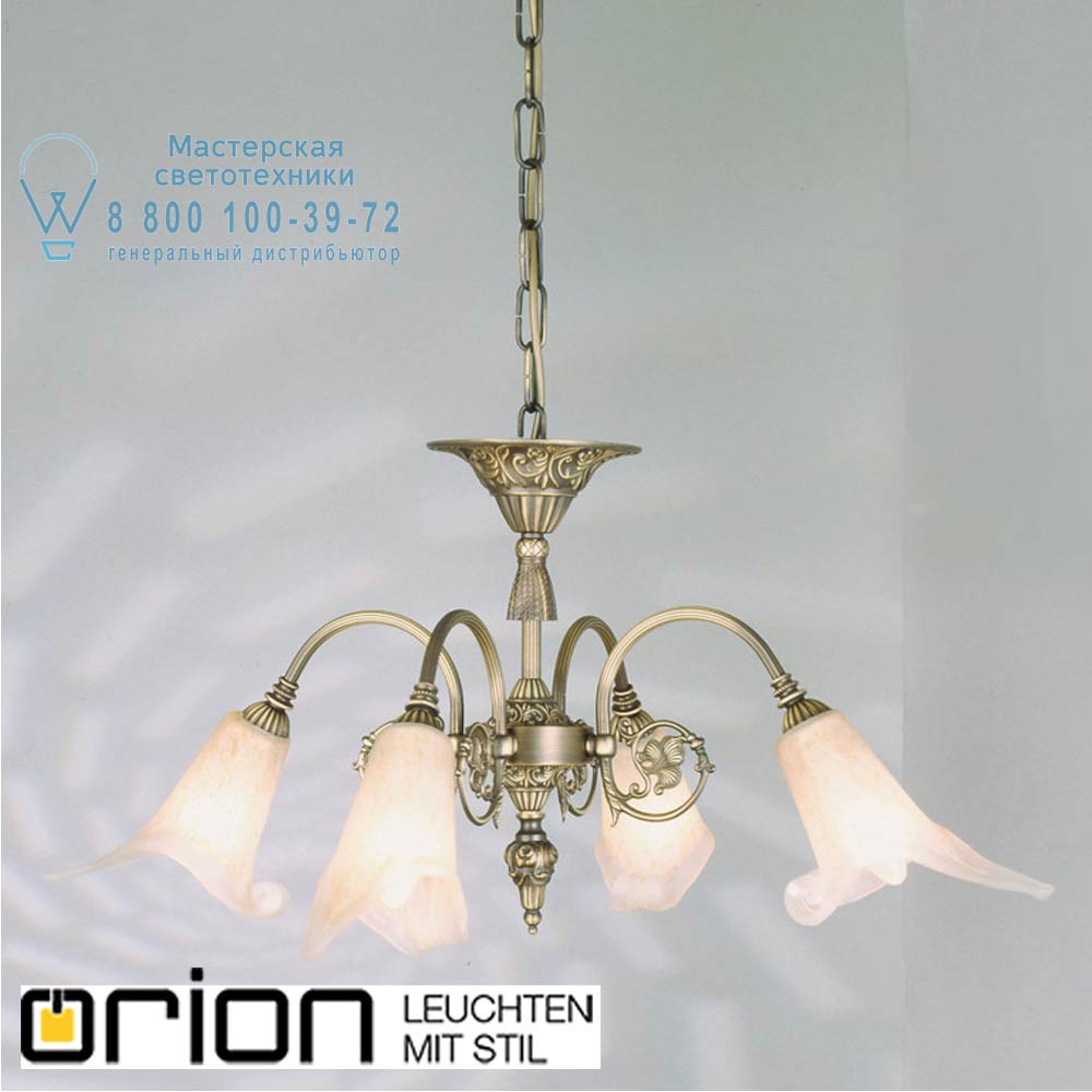 orion leuchten LU 1617/4 Altpatina/440 Tosca chandelier, 4 lamps, antique brass finish люстра