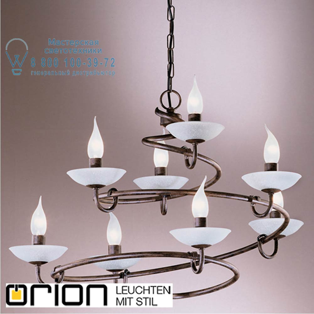 orion leuchten LU 1552/8 Antik Vera chandelier, 8 lamps, antique finish люстра