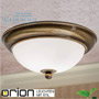 Иконка orion leuchten DL 7-085/26 Patina/opal-matt Empire ceiling light, antique brass finish, dia. 26cm светильник