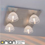 Иконка orion leuchten DL 7-372/4 satin/438 klar-matt Opaldesign ceiling light, 4 lamps, satin chrome with frosted glasses светильник