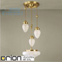 Иконка orion leuchten DLU 1488/3+1 bronze/376 klar-matt + 400 Budapest Ceiling Light with 3+1 satin diffused cut glasses, bronze finish светильник