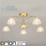 Иконка orion leuchten DLU 1600/5 gold-matt/438 klar-matt Opaldesign ceiling light, 5 lamps, brushed gold with frosted glasses светильник
