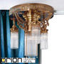 Иконка orion leuchten DLU 1660/3+1 alt-MS/Stäbchen Adele Ceiling Light, 4 lamps, Antique Brass finish, with crystal glass sticks светильник