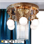Иконка orion leuchten DLU 1660/6+1 alt-MS/466 opal sm Adele Ceiling Light, 7 lamps, Antique Brass finish, with opal glasses потолочный светильник