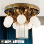 Иконка orion leuchten DLU 1660/7+1 alt-MS/466 opal sm Adele Ceiling Light, 8 lamps, Antique Brass finish, with opal glasses светильник