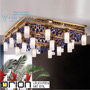 Иконка orion leuchten DLU 1704/12+8 gold/Pendel blau ORIONtal ceiling light, 12+8 lampholders, 24K gold plated & blue crystal drops потолочный светильник