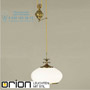 Иконка orion leuchten HL 6-1273 Patina-Zug/387 opal-Patina Empire pendant lamp, antique brass finish, 40cm, with pulley system светильник