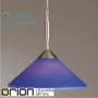 Иконка orion leuchten HL 6-1403/1 satin/446 blau Artdesign single pendant lamp, satin chrome finish & blue glass shade, dia 30cm светильник