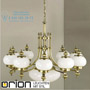 Иконка orion leuchten LU 1319/10+1 Patina/328,337 opal glänzen Wiener Nostalgie Chandelier, 10+1 lamps, antique brass finish, upwards, shiny opal glasses светильник