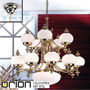 Иконка orion leuchten LU 1319/10+5+1 MS/328, 337 opal matt Wiener Nostalgie Chandelier, 10+5+1 lamps, shiny brass finish, upwards, matt opal glasses светильник