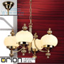 Иконка orion leuchten LU 1319/4 MS/328 champ matt Wiener Nostalgie Chandelier, 4 lamps, shiny brass finish, upwards, champagne coloured glasses светильник