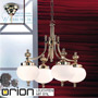 Иконка orion leuchten LU 1320/4 MS/328 opal matt Wiener Nostalgie Chandelier, 4 lamps, shiny brass finish, downwards, matt opal glasses светильник
