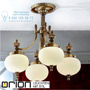 Иконка orion leuchten LU 1321/4 Patina/328 champ matt Wiener Nostalgie ceiling light, 4 lamps, antique brass finish, champagne coloured glasses светильник