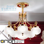 Иконка orion leuchten LU 1321/5+1 MS/328, 329 opal matt Wiener Nostalgie ceiling light, 5+1 lamps, shiny brass finish, matt opal glasses светильник