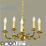 Иконка orion leuchten LU 1357/5 Patina Flemish chandelier with cast parts, 5 lamps, Antique Brass finish светильник