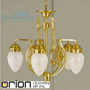 Иконка orion leuchten LU 1440/5 bronze/376 klar-matt Budapest chandelier, 5 lights in bronze finish with satin diffused cut glasses люстра