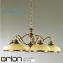 Иконка orion leuchten LU 1525/5 Patina/412 champ/Patina Landhaus Chandelier, 5 lamps, Antique Brass finish with champagne coloured glasses светильник