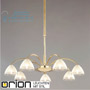Иконка orion leuchten LU 1599/7 gold-matt/438 klar-matt Opaldesign chandelier, 7 lamps, brushed gold with frosted glasses светильник