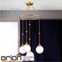 Иконка orion leuchten LU 1712/3+1 MS/149 opal glänzend Alt Wien Pendant with 4 shiny opal glasses, Surface Shiny Brass светильник