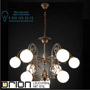 Иконка orion leuchten LU 1716/6+3 Altpatina/493 opal-sm Ringstrasse chandelier, 9 lamps, antique brass finish with opal glasses потолочный светильник