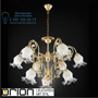Иконка orion leuchten LU 1716/6+3 MS/492 Ringstrasse chandelier, 9 lamps, shiny brass finish with decorated glasses светильник