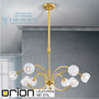 Иконка orion leuchten LU 1729/6+3 gold-matt/496 Schliffdekor Maderno Chandelier, 6+3 lamps, satin gold finish светильник