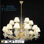 Иконка orion leuchten LU 2144/12+6 gold/4469 champ Kristalldesign crystal chandelier, 18 lamps, 24K gold plated with champagne-coloured shades светильник