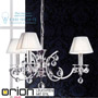 Иконка orion leuchten LU 2144/3 chrom/4469 weiß Kristalldesign crystal chandelier, 3 lamps, chrome plated with white shades светильник