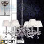 Иконка orion leuchten LU 2144/6 chrom/4469 weiß Kristalldesign crystal chandelier, 6 lamps, chrome plated with white shades светильник