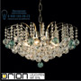 Иконка orion leuchten LU 2324/6/52 gold/grün KRISTALL KLASSISCH chandelier, 6 lamps, 24K gold plated, clear+green crystal светильник