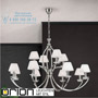 Иконка orion leuchten LU 2412/8+4 nickel/4469 weiß Avala Chandelier, 12 lamps, nickel plated and white shades светильник