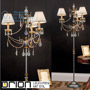 Иконка orion leuchten Stl 12-1149/3 silber-gold/2406 Org champ Miramare floor lamp, silver-gold finish, 3 lamps, with champagne organza shades торшер
