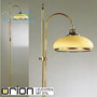 Иконка orion leuchten Stl 12-983/1 Patina/413 champ/Patina Landhaus floor lamp, Antique Brass finish with champagne coloured glass торшер