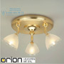 Иконка orion leuchten Str 10-349/3 gold-matt/438 klar-matt Opaldesign spotlight, 3 heads & round shape, brushed gold finish with frosted glass светильник