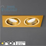 Иконка orion leuchten Str 10-429/2 MS-matt Gol doulbe LED downlight, satin brass finish, rectangular shape светильник