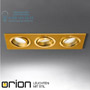 Иконка orion leuchten Str 10-429/3 MS-matt Gol triple LED downlight, satin brass finish, rectangular shape светильник