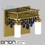 Иконка orion leuchten WA 2-1243/2 gold/Pendel blau ORIONtal wall light, 2 lampholders, 24K gold plated & blue crystal drops светильник