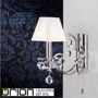 Иконка orion leuchten WA 2-250/1 chrom/4469 weiß Kristalldesign crystal wall light, 1 lamp, chrome plated + white shade светильник