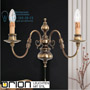 Иконка orion leuchten WA 2-349/2 Patina Wall Light flemish style, 2 lamps, antique brass finish светильник