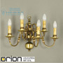 Иконка orion leuchten WA 2-349/5 Patina Wall Light flemish style, 5 lamps, antique brass finish светильник