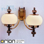 Иконка orion leuchten WA 2-470/2 Pat aufw./328 champ matt Wiener Nostalgie wall light, 2 lamps upwards, antique brass finish, champagne coloured glasses светильник